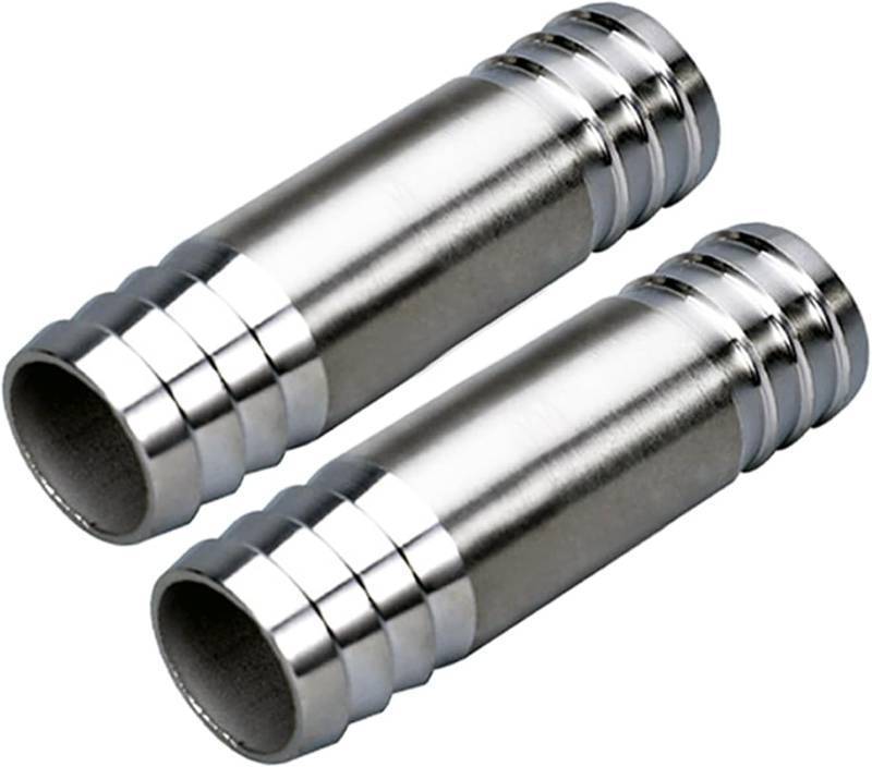 lot 40468 image: Stainless Steel Hose Barb 34 Splicer Mender Union 2Pcs