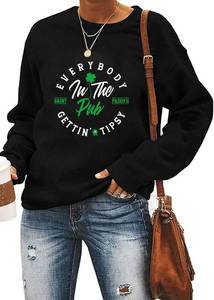 lot 34696 image: Irish Lucky St Patricks Day Sweatshirts Womens Vintage Leprechaun Graphic Tees, Medium