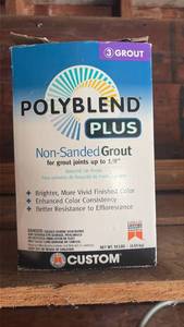 lot 320 image: NIB Custom Polyblend Plus Non-Sanded Grout #122 Linen 10 lbs