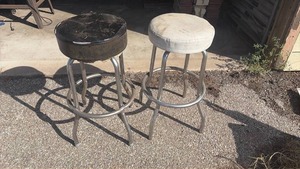 lot 337 image: Pair of Round Bar Stools