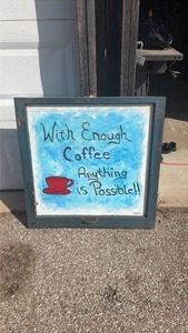 lot 342 image: Sign on Old Window 30x30