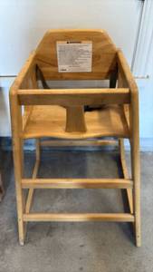 lot 71 image: Wooden High Chair with Safety Strap