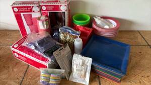 lot 96 image: PartyCatering Supplies Lot Plastic Cups Plates Bowls Utensils Decorations