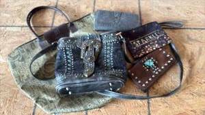 lot 109 image: Fabric Tote, Leather Purse and Wallets Lot