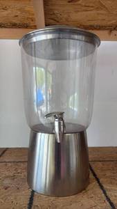 lot 114 image: 18 Inches Tall Beverage Dispenser with Plastic Globe