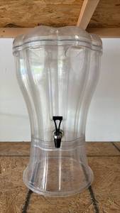 lot 115 image: 19 Inches Tall Plastic Beverage Dispenser with Ice Channel.
