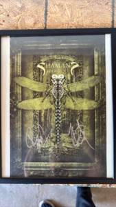lot 129 image: Shamans Harvest Framed Autographed Poster Print Approximately 15 by 19 inches