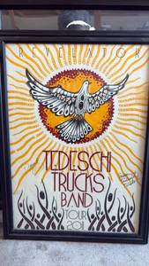 lot 130 image: Tedeschi Trucks Band Tour 2011 Autographed Framed Poster Approximately 17 by 23 Inches