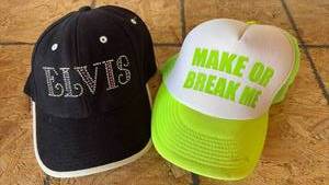 lot 139 image: 2) Bright and Shiny Ball Caps Elvis Rhinestone