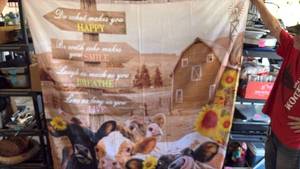 lot 168 image: Moo Cow Shower Curtain and Farm Theme Decor