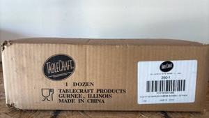 lot 172 image: NIB Tablecraft 6 oz Swirled Cheese Shaker 1 Dozen Clear Glass with Chrome lids