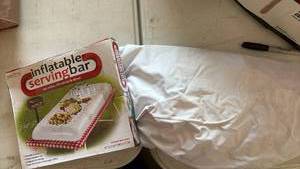 lot 182 image: Pair Inflatable Serving Bars 52x25x5.5 Inch, One NIB, One Loose.
