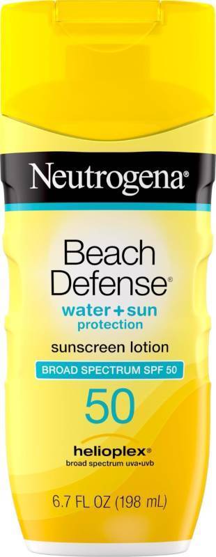 lot 29247 image: Neutrogena Beach Defense Sunscreen Lotion SPF 50, 6.7 fl oz - Retail $10