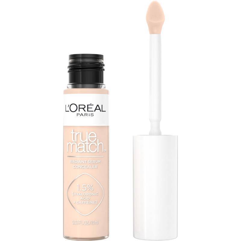 lot 29290 image: LOreal Paris True Match Radiant Serum Concealer, Brightening Under Eye Concealer Make Up with 1.5% Hyaluronic Acid and Caffeine, N2, 0.33 Oz - Retail $14