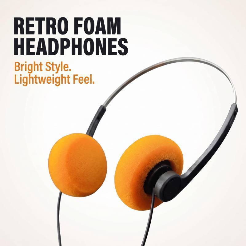 lot 38838 image: Retro Over-Ear Headphone,Vintage Feelings Underwire Headphones,Retro Lightweight Earphones,Hi-Fi Stereo Earphone Headset,Headphone,for Most Mobile Phones Playback Pevices Headphones (Orange) - Retail $7