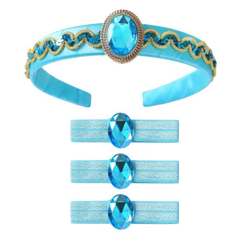 lot 38905 image: Princess Blue Headband with 3 Hair Ties for Women Girls Costume - Retail $10