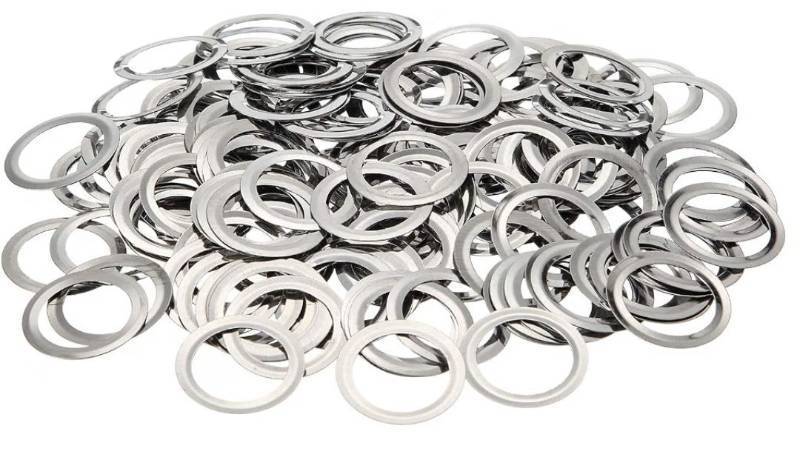 lot 73766 image: 12 Inch Washers Eyelet Kit, SilverMetal Grommet Eyelet Set for Fabric Leather Clothes, Tags Bags Crafts, - Retail $9