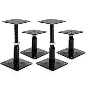 lot 47210 image: 4 Pack Adjustable Support Jacks for Floor, Heavy Duty Screw Jacks House Jack Stand, Floor Joist Jacks Post 4 to 7 for Level and Lift Supports, Floor Straightener, Deck Foundation - Retail $24