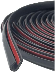 lot 47225 image: Car Door Edge Guards Self Adhesive Rubber U Channel Edge Trim Metal Edge Protection Guard for Most Car Doors, Hatches, Lockers, Panels, 26ft. - Retail $25