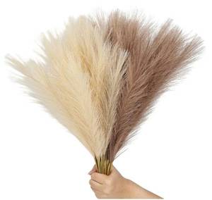 lot 47230 image: 9 PCS, Pampas Grass Decor, 30 Artificial Pompous Grass Bulk,Small Vase Filler Pompas Grass for Home Wedding Living Room Wall Party Decoration - Retail $10