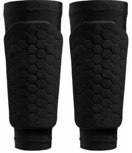 lot 47233 image: Soccer Shin Guards for Youth & Adult with Honeycomb Compression Sleeve, Breathable Lightweight Shin Pads with Non-Slip Silicone Strips, Impact Protection, XSmall - Retail $10