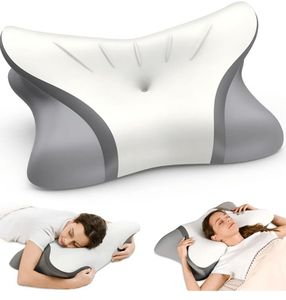 lot 47296 image: Pain Relief Cervical Neck Pillow, Ergonomic Contour Cooling Non-Temperature Memory Foam SideBackStomach Sleeper Support for Sleeping, Reading - Retail $35