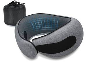 lot 47297 image: Neck Travel Pillows for Airplanes Memory Foam Neck Comfort Pillow Compact Ergonomic Design Sleeping Essentials for Long Flights Car Rides - Retail $20