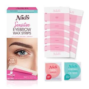 lot 59334 image: Nads Eyebrow Wax Strips, Facial Hair Removal Kit for Women, 6 Ct - Retail $9