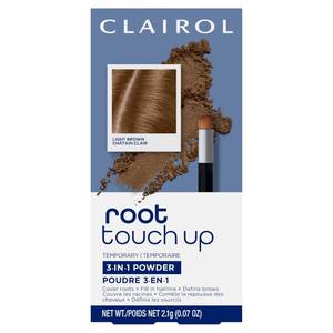 lot 59337 image: Clairol Root Touch-Up Temporary Concealing Powder, Light Brown, Pack of 1 - Retail $10