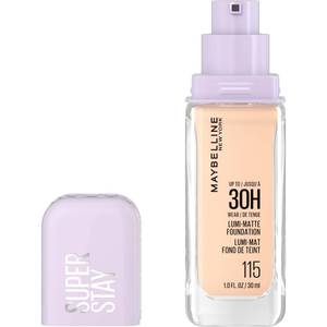 lot 59362 image: Maybelline Super Stay Lumi-Matte Foundation, Lightweight and Buildable Full Coverage Foundation Makeup For Up To 30HR Wear, 115, 1 Count - Retail $11