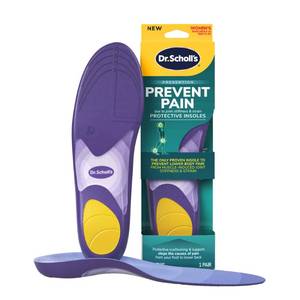 lot 59413 image: Dr. Scholl��s Prevent Pain Insoles for Women, The Only Proven Insole to Prevent Lower Body Pain, Arch Support Shoe Inserts for Women, Size 6-10, 1 Pair - Retail $15
