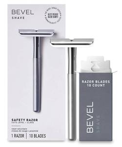 lot 59437 image: Bevel Safety Razor with Brass Weighted Handle and 7 Double Edge Safety - Retail $30