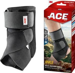 lot 59475 image: ACE Deluxe Ankle Stabilizer, Adjustable, Black, 1Pack - Retail $15