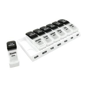 lot 59483 image: Ezy Dose Weekly (7-Day) AMPM Pill Organizer, Large Case, BlackWhite - Retail $8