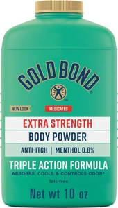 lot 59509 image: Gold Bond Medicated Powder, Talc-Free Body Powder, Extra Strength, 10 oz - Retail $9