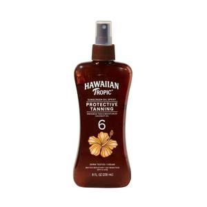 lot 59522 image: Hawaiian Tropic Dark Tanning Oil Spray Pump, SPF 6 8 Oz (Packaging May Vary) - Retail $10