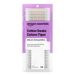 lot 59535 image: Amazon Essentials Cotton Swabs, 500 Count (Previously Amazon Basics) - Retail $3