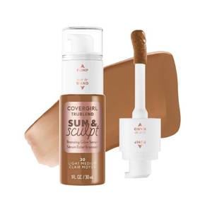 lot 59553 image: COVERGIRL TruBlend Sun & Sculpt Bronzing Glow Serum, Buildable, Radiant Glow, Wand and Pump Applicator - 30 Light Medium - Retail $11
