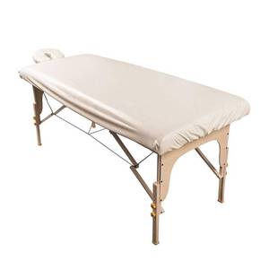lot 59559 image: ForPro Professional Collection Waterproof Massage Table Cover, Protective Spa Treatment Sheet Set for Massage Tables, Machine Washable, includes Massage Fitted Sheet and Face Rest Cover, Natural - Retail $16