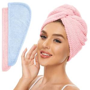 lot 7652 image: SimpleField 3 Pack Microfiber Hair Towel Wrap, Anti-Frizz Quick-Dry Turban