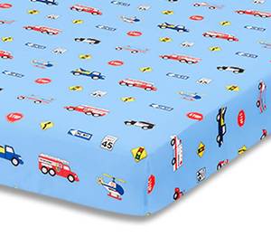 lot 7653 image: Baby Boy Fitted Crib Sheet Police, Fire & Rescue, 100% Soft Microfiber, 28x52