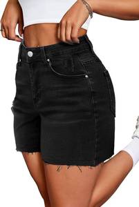 lot 7658 image: Lylinan Womens Mid-High Waisted Jean Summer Frayed Hem Denim Stretchy Jorts XL