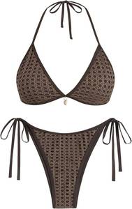 lot 7661 image: Beige ZAFUL Womens Shell Halter Bikini Sets - High-Cut, Side-Tie, 2-Piece Swimsuits Small