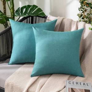 lot 7673 image: MIULEE Decorative Outdoor Pillow Covers Waterproof 16x16 Turquoise
