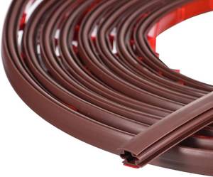 lot 7690 image: Door Weather Stripping Seal 3m x 10mm x 6mm, Self-Adhesive Rubber (Brown)