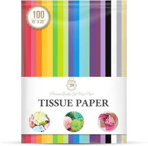 lot 7703 image: Tissue Paper for Gift Wrapping, 100 Sheets, 20 Assorted Colors