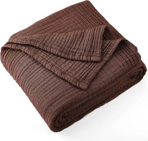 lot 7709 image: Carriediosa 100% Cotton Muslin Throw Blanket 108x 90 Summer Gauze for Adult