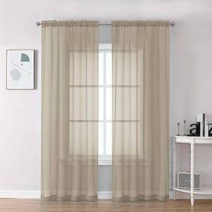 lot 7719 image: Taupe Sheer Curtains for Living Room, 2 Panels