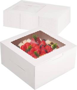 lot 7730 image: Kootek 15 Pack Cake Boxes 10 inch Cake Transport Container, 10x10x5 Inches  1