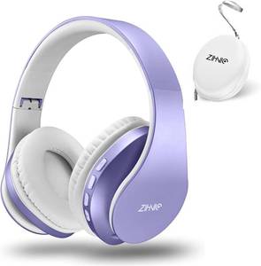 lot 7736 image: ZIHNIC Bluetooth Over-Ear Headphones, Foldable WirelessWired, Micro SDTF